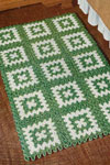 green and white rug pattern