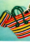 striped bag and purse
