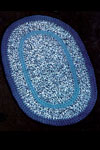 variegated crocheted oval rug