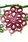 Pillow Case Posies-Shaded Pink Edging & Insertion