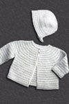 Two Color Baby Jacket and Bonnet