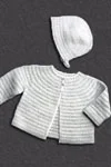 Two Color Baby Jacket and Bonnet