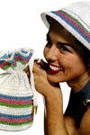 Candy Striped Hat and Bag