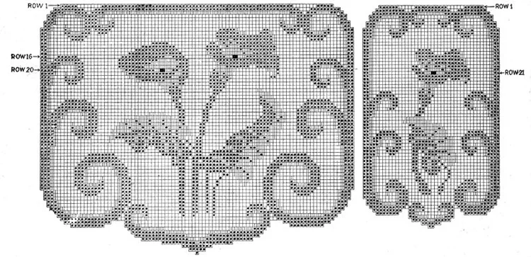 Cala Lily Chair Set in Shadow Filet Pattern chart