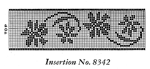 Filet Crochet Insertion Pattern #8342