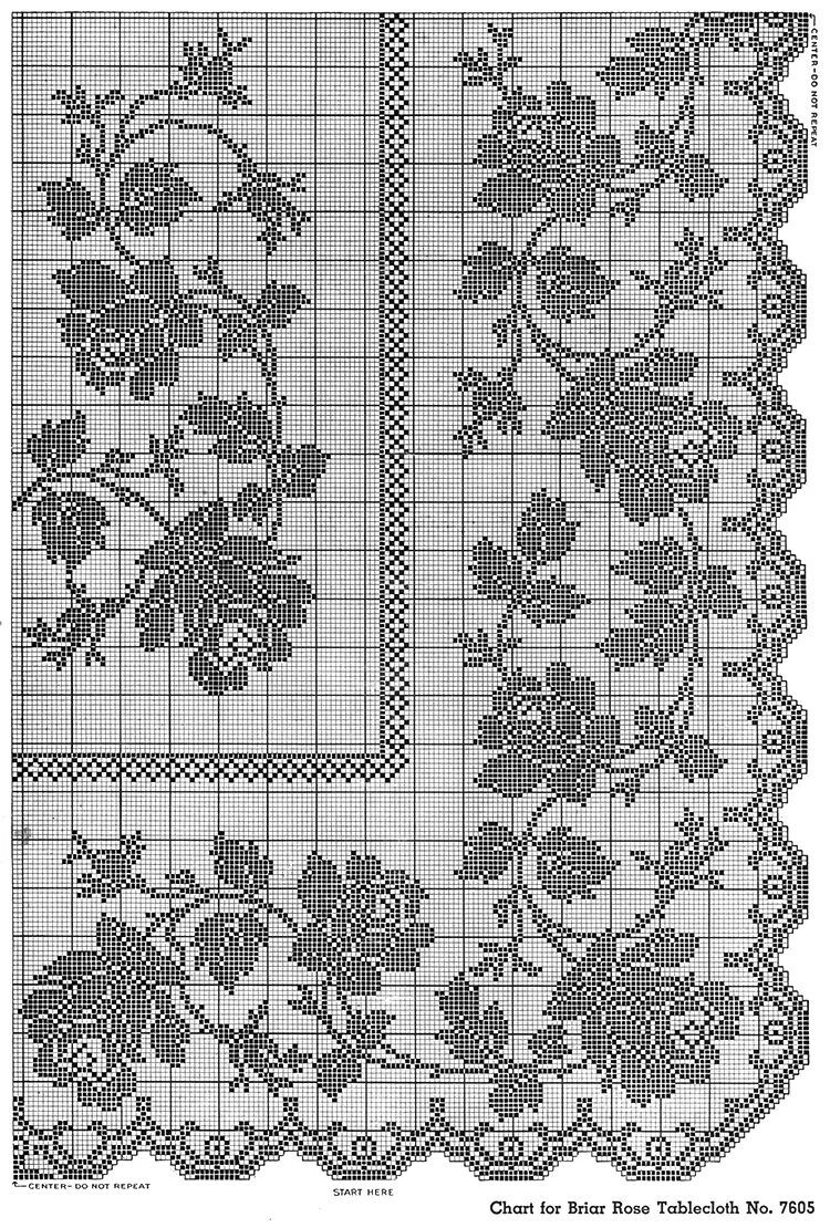 Briar Rose Tablecloth Pattern #7605 chart 