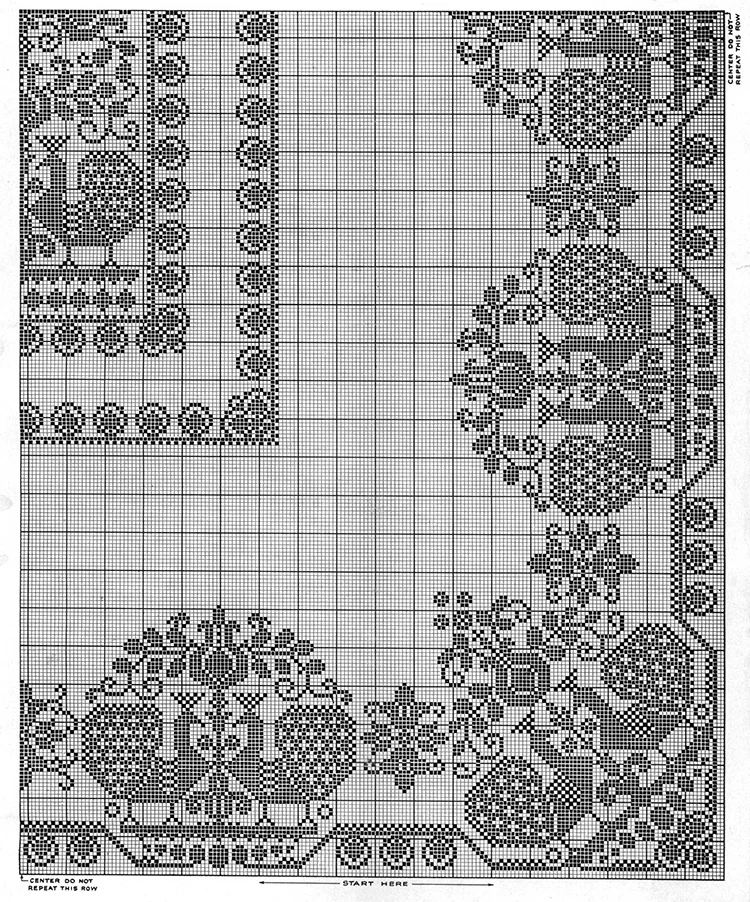 Peacock Parade Tablecloth Pattern #7612 chart