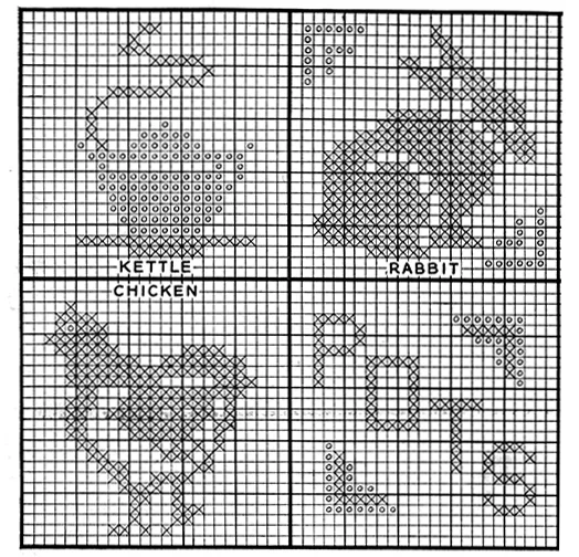 Cross Stitched Squares Pot Holder Pattern charts