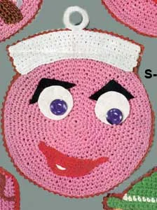 Funny Face Pot Holder Pattern #S-690