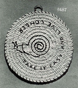 Snail Potholder Pattern #9487