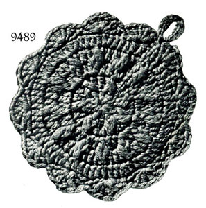 Round Scallop Potholder Pattern #9489