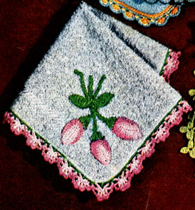 Rosebud Washcloth Edging Pattern