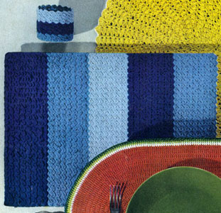 Shaded Stripes Place Mat & Glass Jacket Pattern