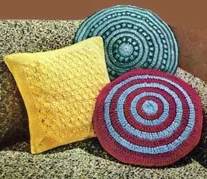 Claret and Aqua Pillow Pattern #S-429