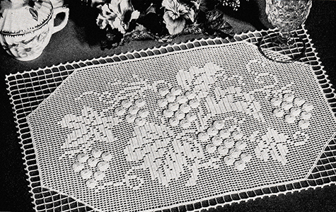 Grape Arbor Embossed Filet Placemat Pattern #11