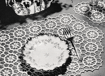 Rose Rings Doily Set Pattern #14