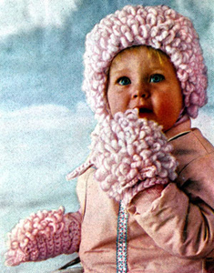 Loop Stitch Cap and Mittens Pattern