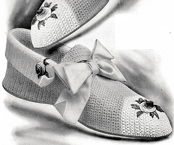 Ladies' Crochet Slippers Pattern #1014