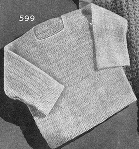 Crocheted Pullover Pattern #599