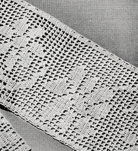 Filet Crochet Insertion Pattern #8342