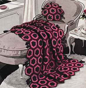 Morning Glory Afghan and Pillow Pattern #6000