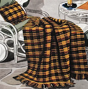 Tartan Afghan and Pillow Pattern #691
