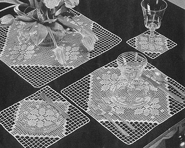 Modern Squares Luncheon Set Pattern #7264