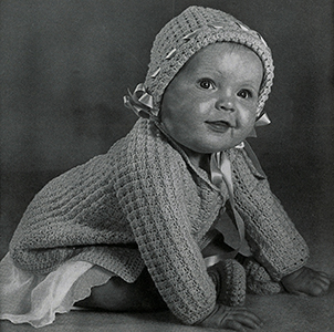 Sacque, Cap, and Bootees Set Pattern #5344