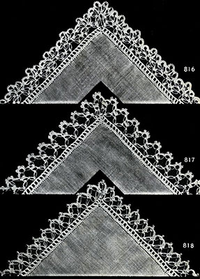 Handkerchief Edging Patterns #816-818