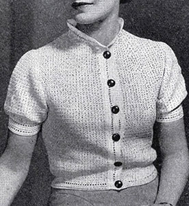 Crocheted Barette Stitch Blouse Pattern #122