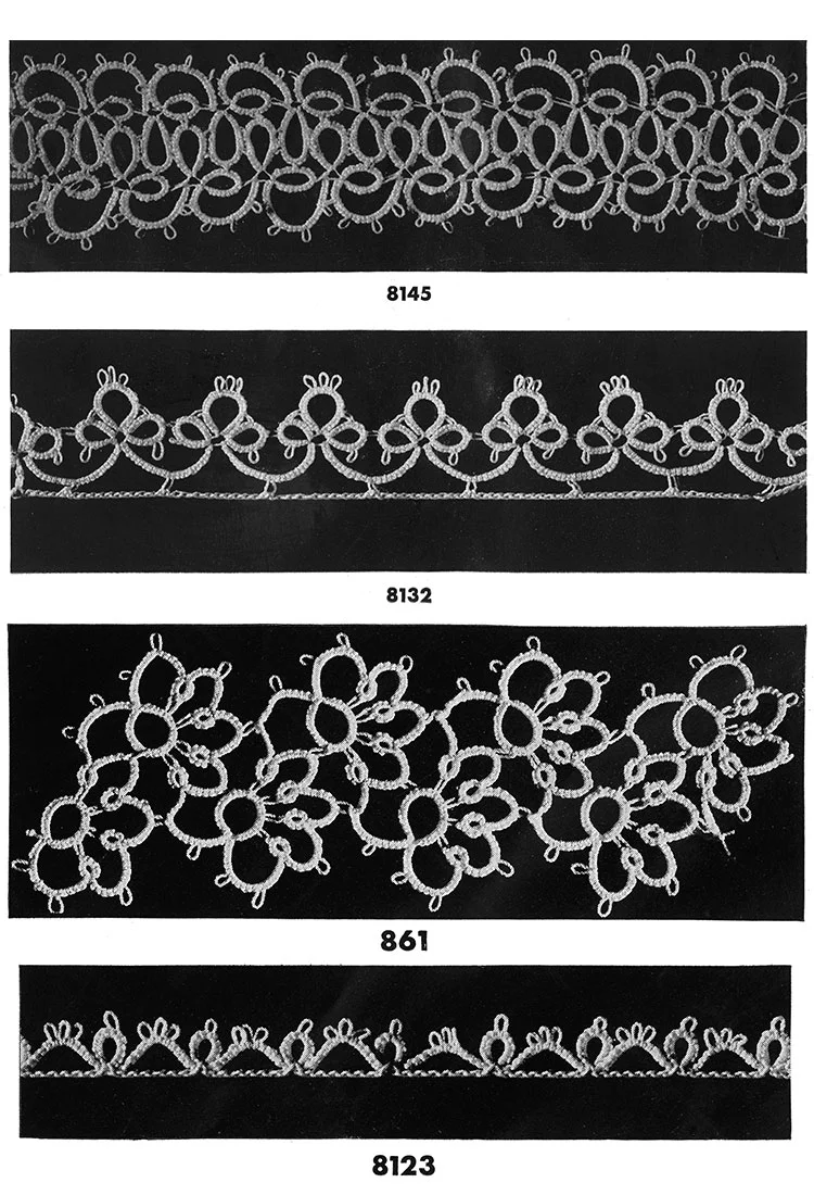 Tatting Edging Patterns #8145, #8132, #861, #8123