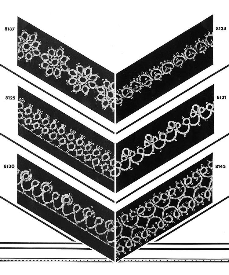 Tatting Edging Patterns #8137, #8125, #8130, #8134, #8131, #8143