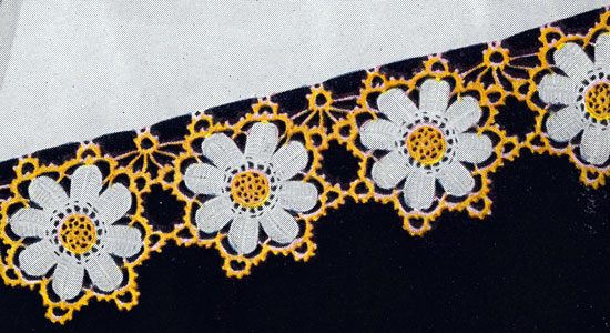 Yellow and White Flower Pillow Cases Pattern