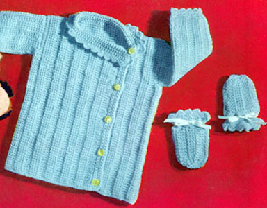 Crocheted Jacket and Mittens