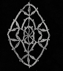 Oblong Medallion with Leaves Pattern