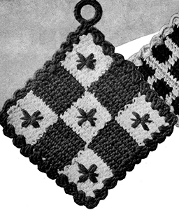 Checked Potholder Pattern #5527