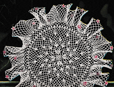 African Violet Ruffle Doily Pattern #6408