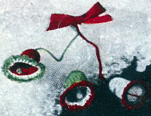 Green, White and Red Bells Ornament Pattern