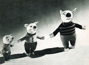 Crocheted Three Little Pigs Pattern