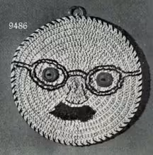 Man's Face Potholder Pattern #9486
