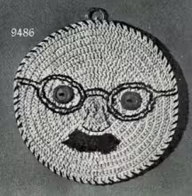 Man's Face Potholder Pattern #9486