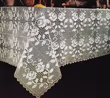 Tablecloth in Rose Panels Pattern #1