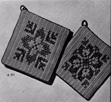 Embroidered Pot Holder Pattern #4-91