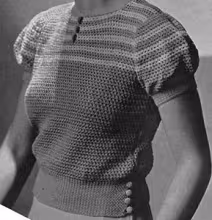Striped Yoke Blouse Pattern #7