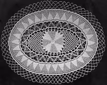 Peach and White Doily Pattern