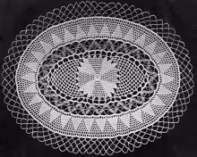 Peach and White Doily Pattern