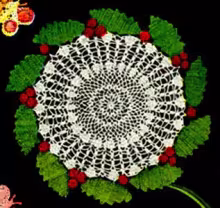 Holly Wreath Doily Pattern